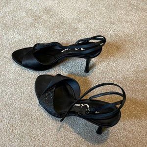 Nina Black Beaded Strappy Sandals